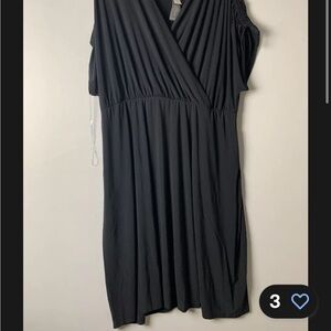 Lane Bryant Women’s Fit & Flare Dress Size 22/24 Black Dolman Sleeve /Pockets